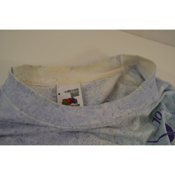 Richmond Flatland 10K Race 1991 Medium Fruit of Loom Shirt Splatter Print Vtg - Picture 8 of 12